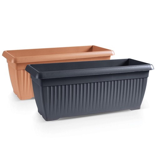 Vaso rettangolare terra - vaso,